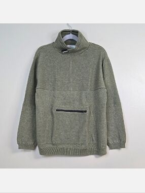 Zara Boys 100% Cotton Olive Green Mock Neck Sweater, Size 8-10* ~ EUC